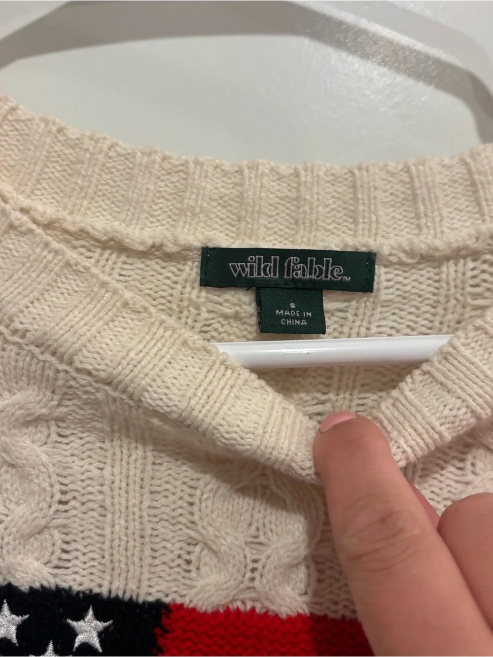 Target Wild Fable American Flag Corded Sweater Size: S